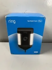 Ring Spotlight Cam Plus, Plug-In Two-Way Talk Outdoor Security Camera - Black