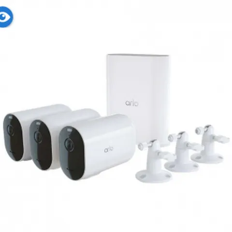 Arlo Pro 4 XL Spotlight 3 Camera Security Bundle SmartHub 2K NEW FACTORY SEALED