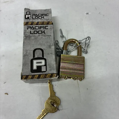 Pacific Lock AA59487-2SC Padlock w/ Chain