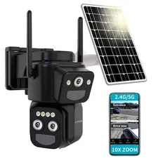 Security Cameras Wirelss Outdoor Solar Powered for Home Security, 360 View Ou...