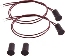 2-Pack Wired Recessed Security Window/Door Contact Sensors, NC Magnetic Switch