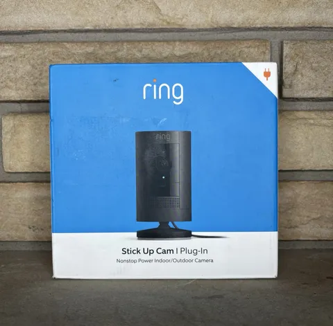 Ring Stick Up Cam Plug-in Wired Indoor/Outdoor Camera Black