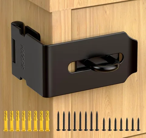 Hasp Lock Latch, Right Angle Safe Padlock Color Name: Black-1 pc