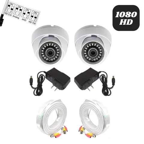 Evertech HD Dome Security Camera 50ft Video Power BNC Cable and 12V Power Supply