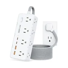 Power Strip Surge Protector, 5FT Braided Extension Cord with Multip... Fast Ship