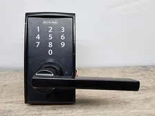 Schlage Matte Black Century Electronic Deadbolt Lock (Lever with Keypad only)