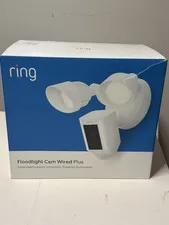 Ring Floodlight Cam Plus Outdoor Wired 1080p FHD Surveillance Camera White 