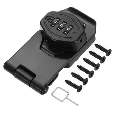 Keyless Cabinet Combination Lock 3", 3-Digit Password Hasp Lock Black