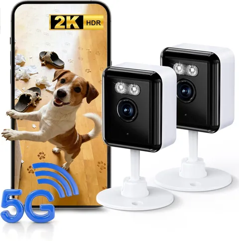 2K Indoor Security Camera (2-Pack), Dual-Band 2.4/5Ghz Wifi Pet & Baby Monitor,