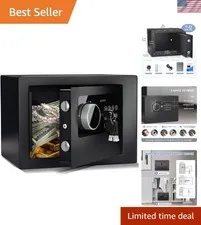 Secure Electronic Money Safe with Dual Access - 0.23 Cu Ft Steel Security Box