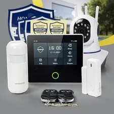 HOMSECUR Wireless WIFI 4G LCD Home Security 4.3" Alarm System+Wireless IP Camera