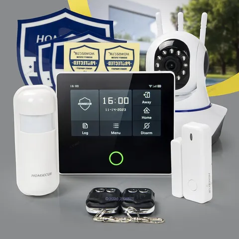 HOMSECUR Wireless WIFI 4G LCD Home Security 4.3" Alarm System+Wireless IP Camera