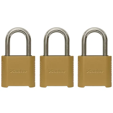 Master Lock 3-Pack 2-in W Zinc Combination Padlock Shackle Width (Inches)	1