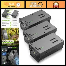 3 Pack Upgraded Solar Charging Battery for Reveal Trail Cameras - Rechargeable L