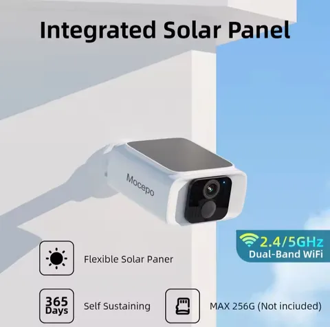 Solar Camera 100% Security Outdoor - Wire-Free Security Cameras Wireless Outdoor