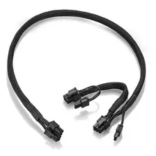 OwlTree Braided ATX PSU 8 Pin Male to Dual 8 6+2 75 centimeters, Black 