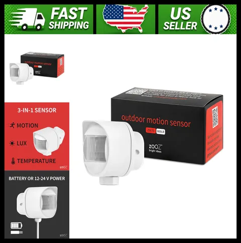 Zooz Outdoor Indoor Motion Sensor Z-Wave Long Range Temperature Monitor