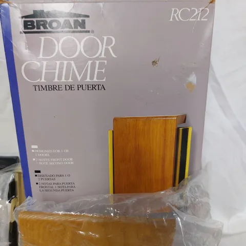 Broan Door Chime RC212 Real Wood 2 Tone Vintage Doorbell Kit With Door Bell NOS