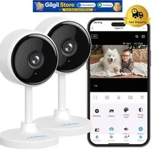 Dual 2K Cameras for Home Security: Night Vision, Motion Detection & Alexa Ready
