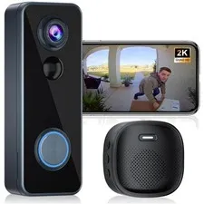Easy Install Smart Doorbell - No Subscription, 2K HD Clarity
