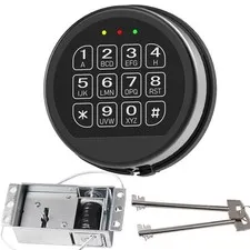 Safe Lock with 2 Override Keys & Solenoid Black Keypad Safe Electronic Safe L...