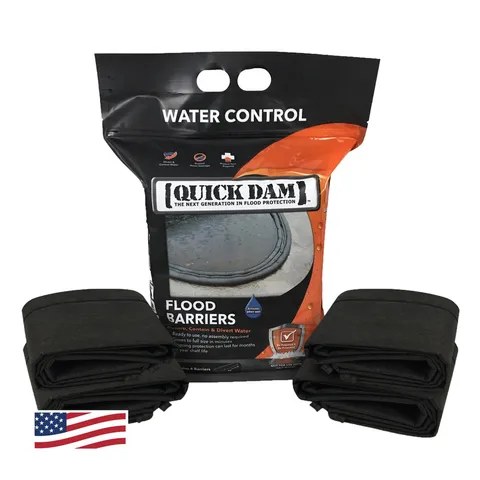 Quick Dam Qd65-4 Water Activated 5Ft Flood Barrier 4 Pack Black