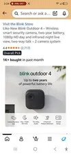 2024 Blink Outdoor 4 (4th Gen) 2 Camera Wireless HD Home Security System Kit