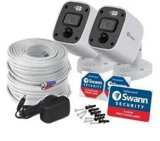 Swann PRO-4KMQBPK2 4K Enforcer Bullet CCTV Camera Flash Siren Audio DVR 5680 x 2