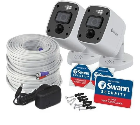 Swann PRO-4KMQBPK2 4K Enforcer Bullet CCTV Camera Flash Siren Audio DVR 5680 x 2
