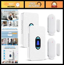 Wireless Door Sensor Chime Alarm - 20 Tunes, Adjustable Volume, 800ft Range, 2 S