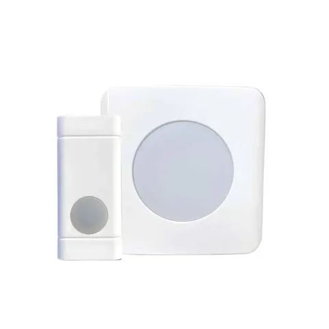 Security2020 WC180 Wireless Door Chime with Flashing Strobe Light White