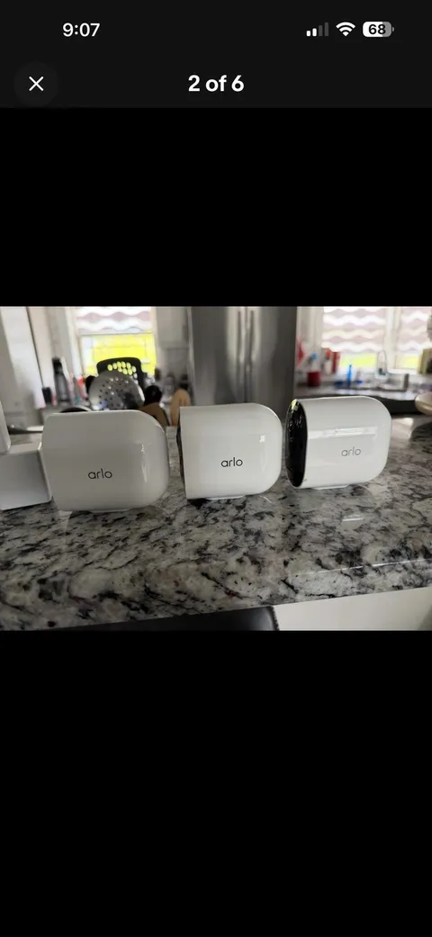 Arlo Pro 5S 2K Indoor/Outdoor Wire Free Spotlight Security Cams (3) +5 Batteries