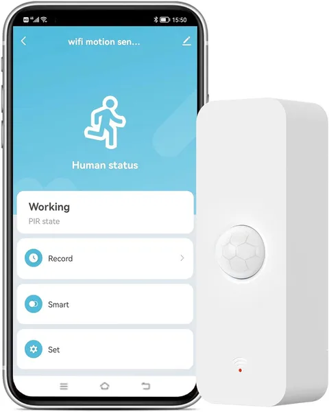 Smart PIR Motion Sensor: Wifi Motion Detector with App Notification Alerts, Wire