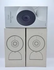 Google Nest Cam Indoor Wired 3rd-Gen with 2K Video & Gemini, White/Grey - OB