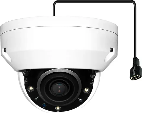 5MP HDMI Security Camera Direct Plug TV Display Zero Lag IP66 NDAA Alarm No Fees