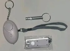 3 Piece Set Self Care Self Defense Lot Whistle Flashlight Alarm With Flashlight