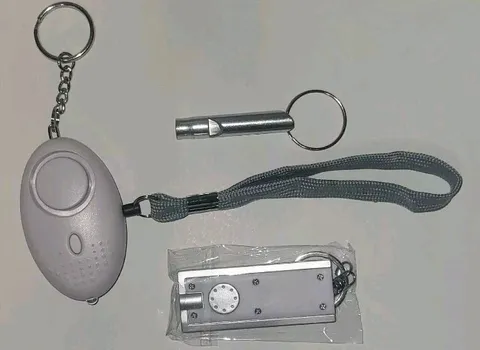 3 Piece Set Self Care Self Defense Lot Whistle Flashlight Alarm With Flashlight