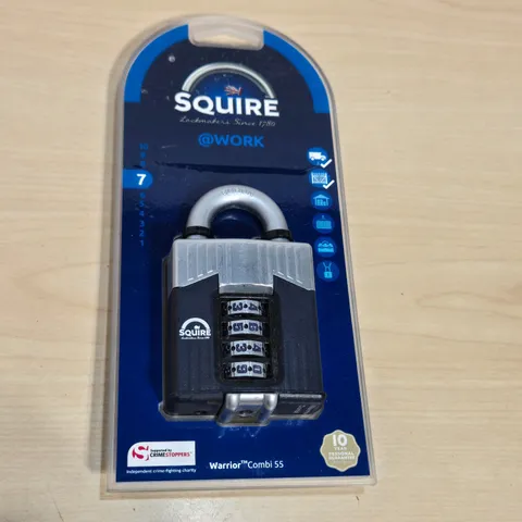 Squire Warrior Combi 55 Combination Padlock – Heavy Duty Armoured Steel Body