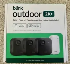 NEW 3 PACK Blink Outdoor 2K+ Wireless Security BLACK CAMERAS W/ SYNC CORE MODULE