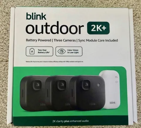 NEW 3 PACK Blink Outdoor 2K+ Wireless Security BLACK CAMERAS W/ SYNC CORE MODULE