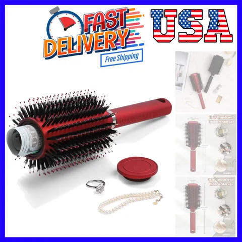 Hair Brush with Hidden Storage - Diversion Safe for Jewelry, Cash & Valuables...