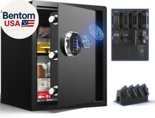 Smart Biometric Safe Fingerprint Lock Box with Silent Mode, Backlit Keypad and L