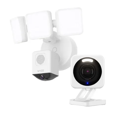 Wyze Wired 2.5K Floodlight Pro and Indoor/Outdoor Security Camera Bundle