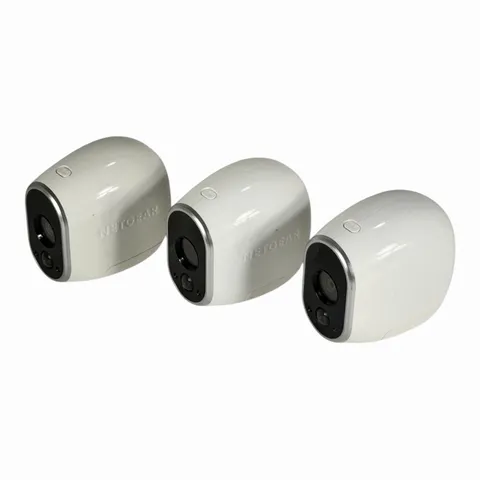 3x Netgear Arlo VMC3030 Indoor/Outdoor Add-On Security Camera - No Batteries