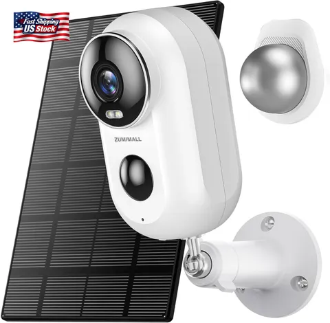 ZUMIMALL Solar Security Cameras Wireless Outdoor, 2K Outdoor Camera Wireless Sol