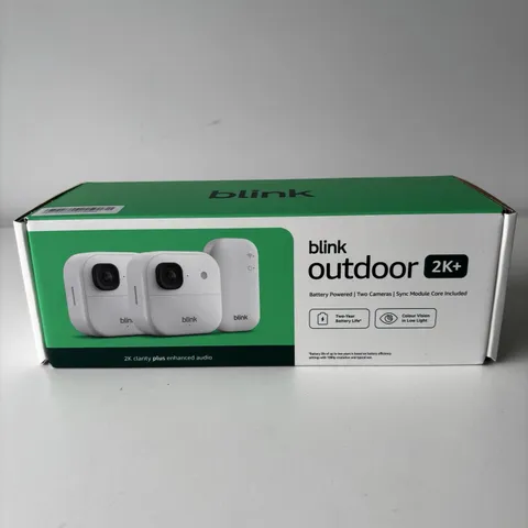 BLINK OUTDOOR 2K+ BATTERY WIRELESS TWO CAMERAS SYNC MODULE CORE White RRP $219