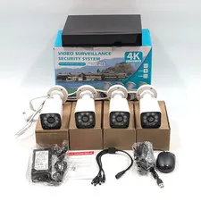 Unbranded 4K Video Surveillance 4-Camera Security System with Video Recording