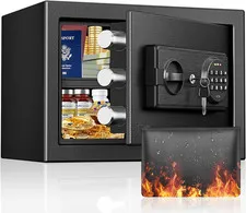 1.2 Cub Small Fireproof Safe Box for Home, Anti-Theft Security Home Safes Water 