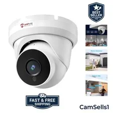 4MP PoE  Turret Security Wired Camera Audio for Outdoor Indoor | Built in Mic...