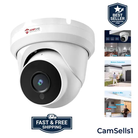 4MP PoE  Turret Security Wired Camera Audio for Outdoor Indoor | Built in Mic...